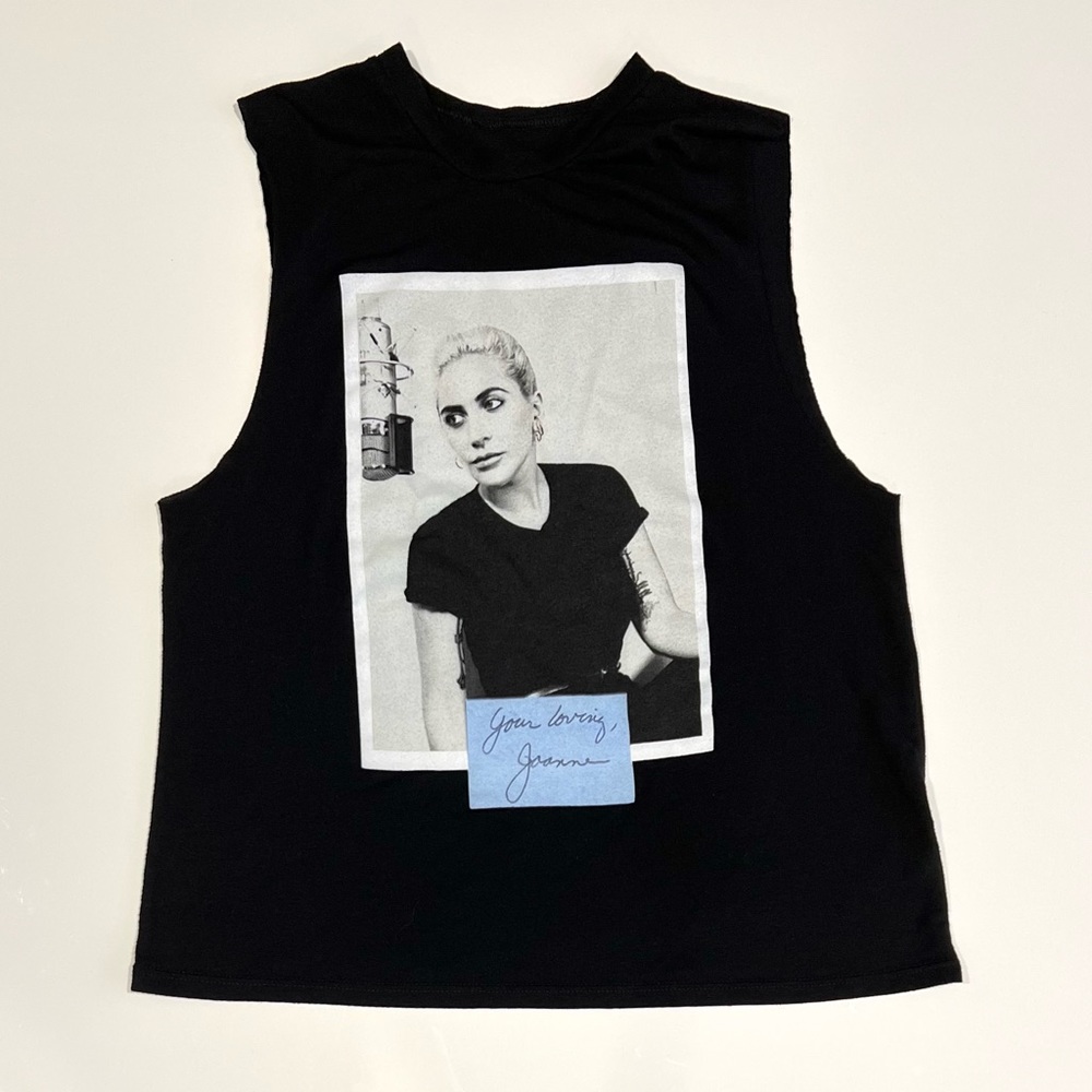 Lady Gaga Joanne Sleeveless Muscle Tank Top, Black, XS
